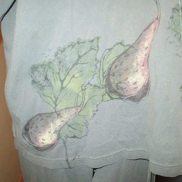 Blue Fish 1998 Richly Painted Pear Themed Long-Sleeve Top and Pocket Pants - Picture 4 of 14